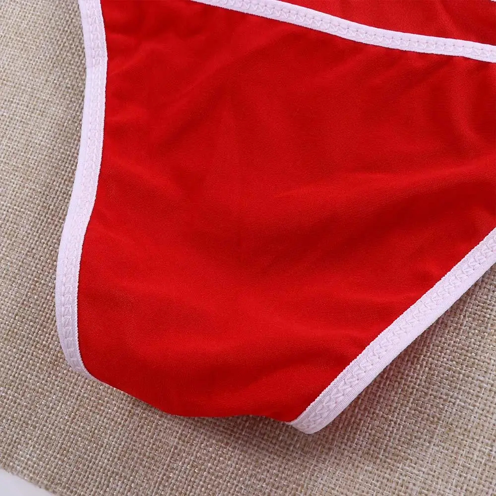 Costume da bagno bikini da spiaggia sexy femminile cosplay con scollo all'americana e reggiseno push-up