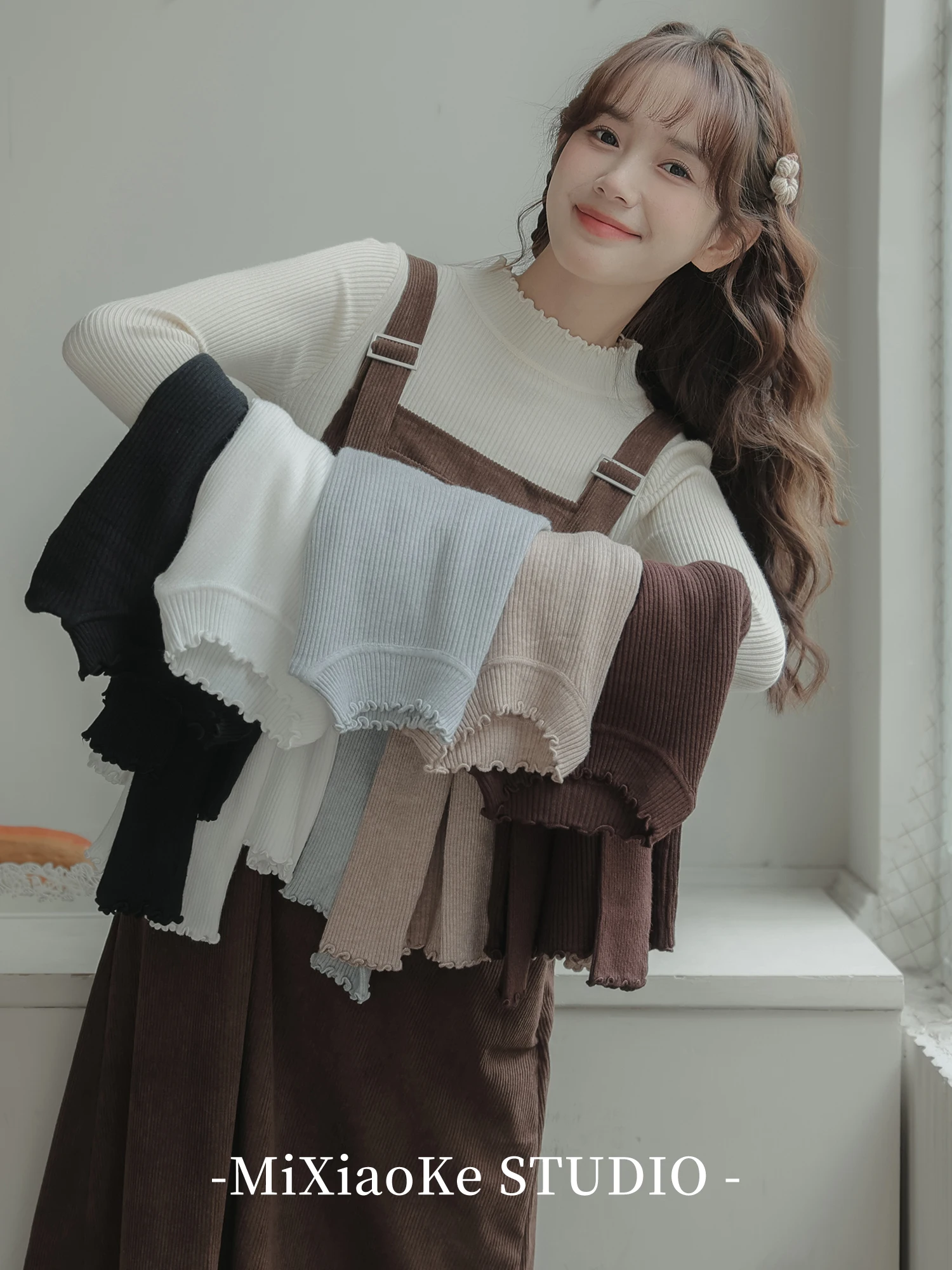 

Женский вязаный свитер с высоким воротником и подкладкой из флиса, базовый слой, осенне-зимняя новинка, мягкий, свободный крой