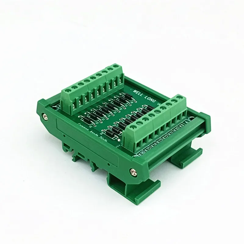 DIN Rail Mount 1N4007 1 Amp 1200V Common Anode 16 Diode Network Module.