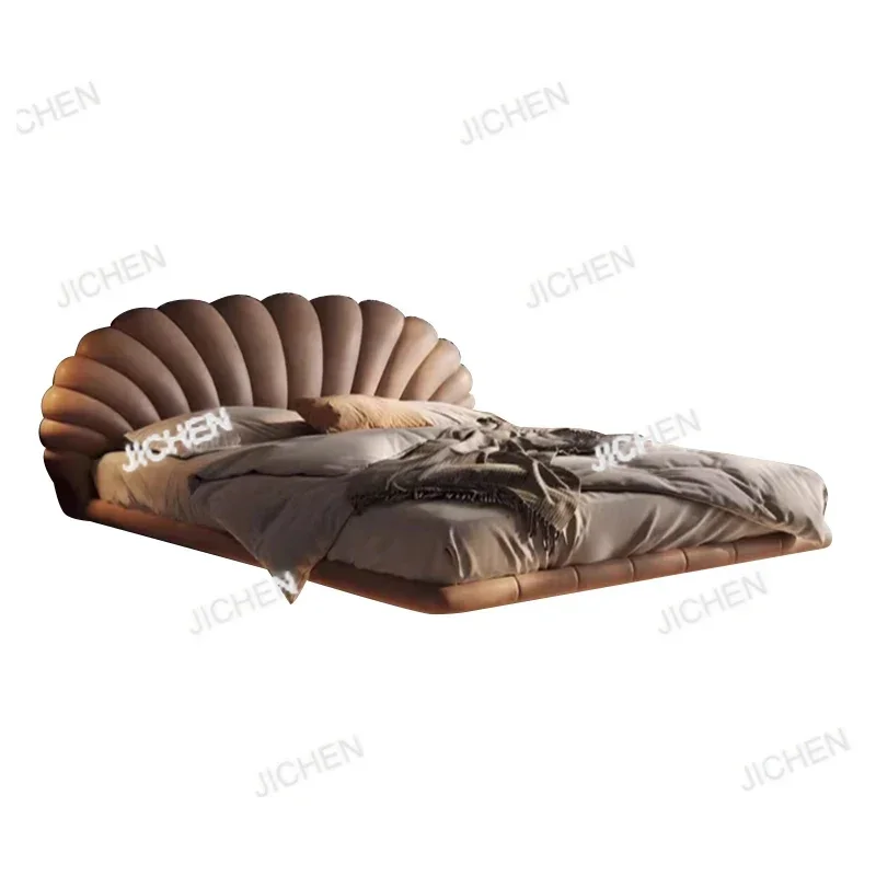 HG تصميم فريد من نوعه سرير مزدوج أوروبي الحد الأدنى الحديثة العائمة إطار سرير مزدوج الملك الحجم العائمة كاما الأثاث الزوجي H #2