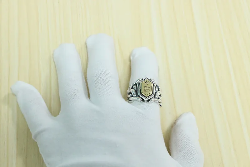 S925 sterling silver European and American punk style men's ring retro Thai silver personalized cross index finger ring trendy s