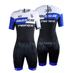 Powerslide Skating Triathlon Skinsuit Speed Inline Roller Skate Skinsuit Fast Skating Racing Suit Long Sleeve Cycling Jumpsuit