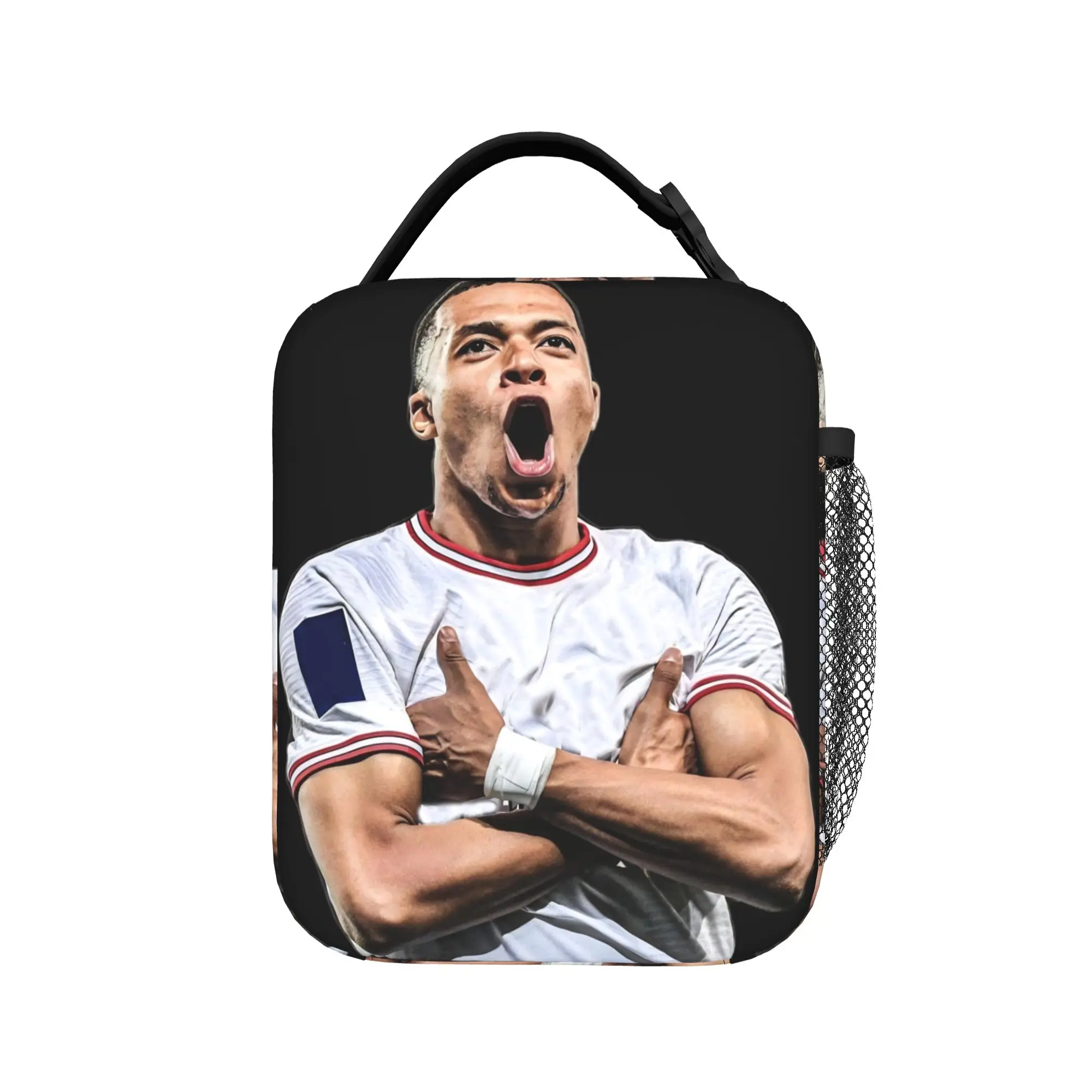 Mbappes Insulated Lunch Bags Large Soccer Football Meal Container Thermal Bag Tote Lunch Box Work  Travel Food Handbags