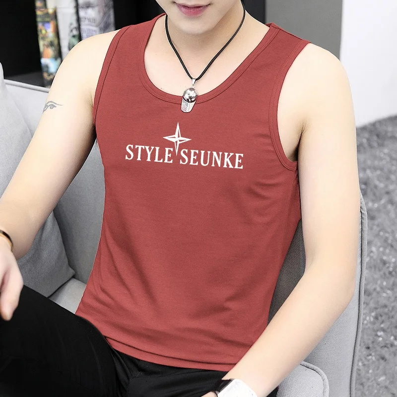 

Мужская летняя спортивная майка из модала с защитой плеч, быстросохнущая, из ледяного шелка, для фитнеса и баскетбола