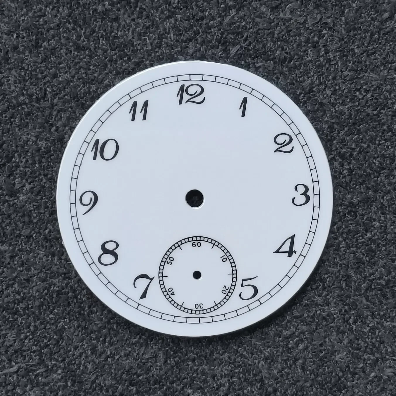 Watch accessory 37mm white enamel dial, suitable for ETA 6498 Seagull 3621/3620 watch, 6 o'clock second hand