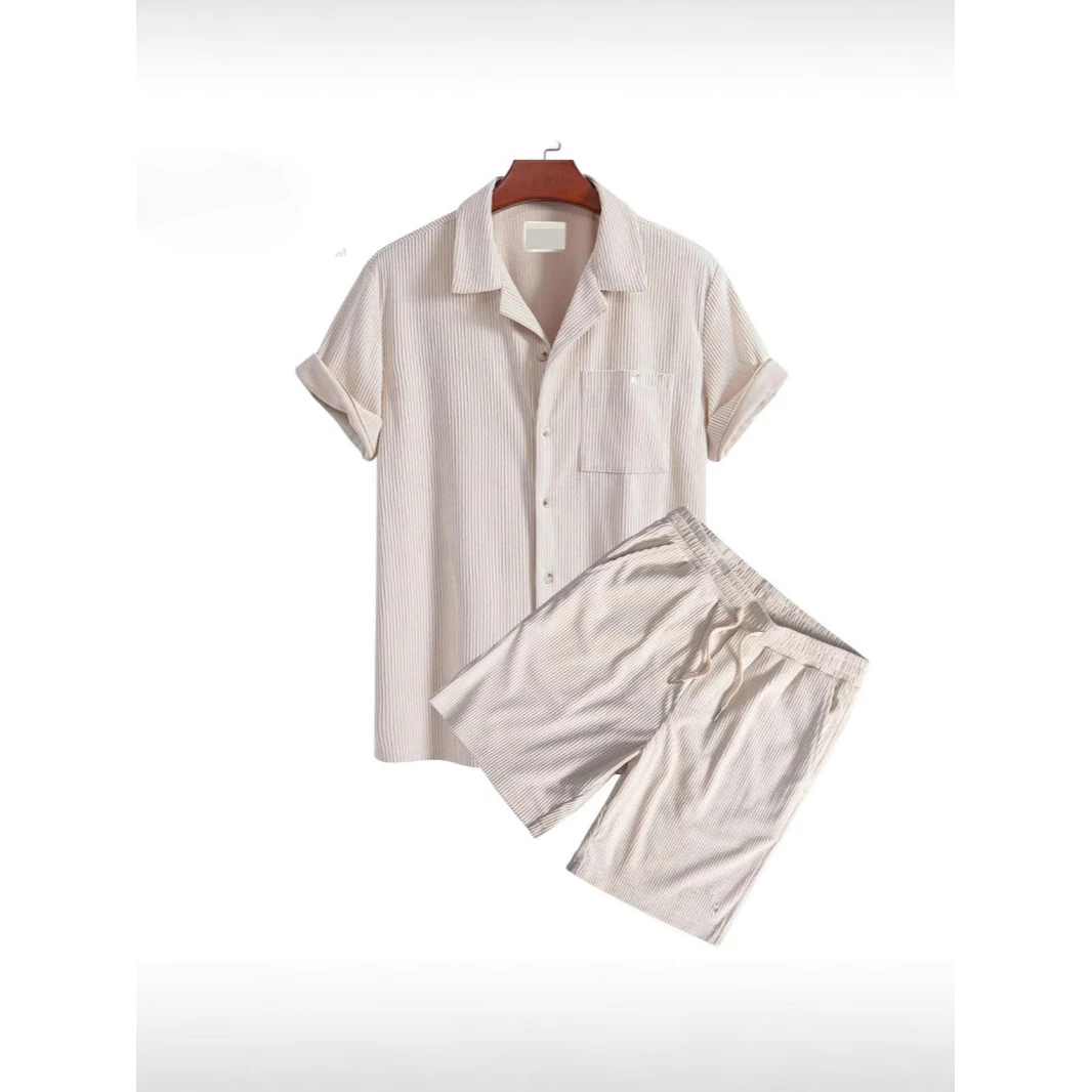 

Летний однотонный комплект ort Sve orts, повседневный костюм из хлопчатобумажной ткани для мужчин, удобная дышащая спортивная одежда