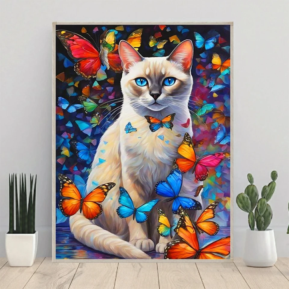 Full Square/Round 5D DIY Diamond Painting New 2024 Flower Cat Embroidery Cross Stitch Kits Diamond Mosaic Home Decor