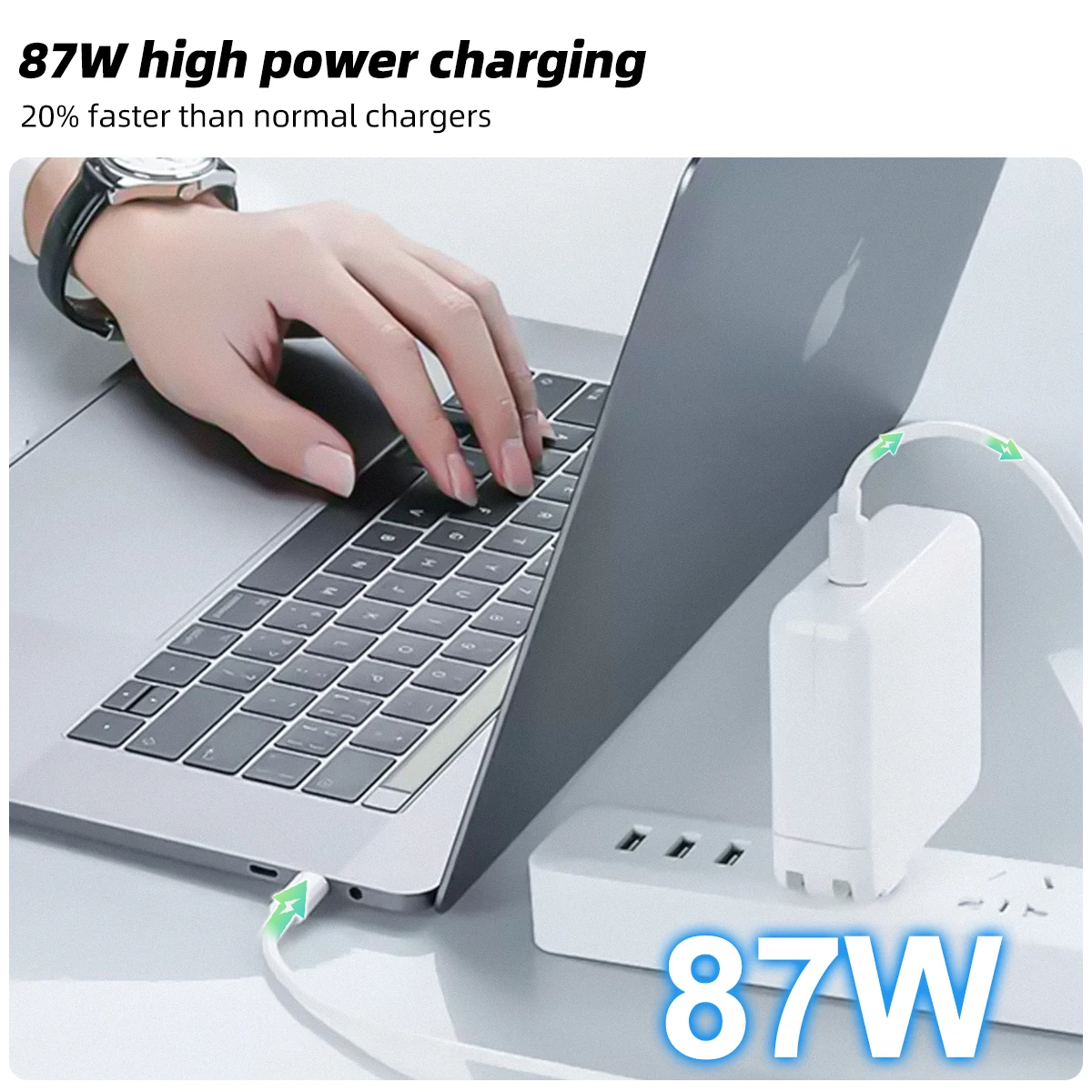 87W USB-C Portable Laptop Power Adapter Type-C Fast Charger For Macbook 13 15-inch A1706 A1707 A1708 A1534 A1719 for iPad Pro