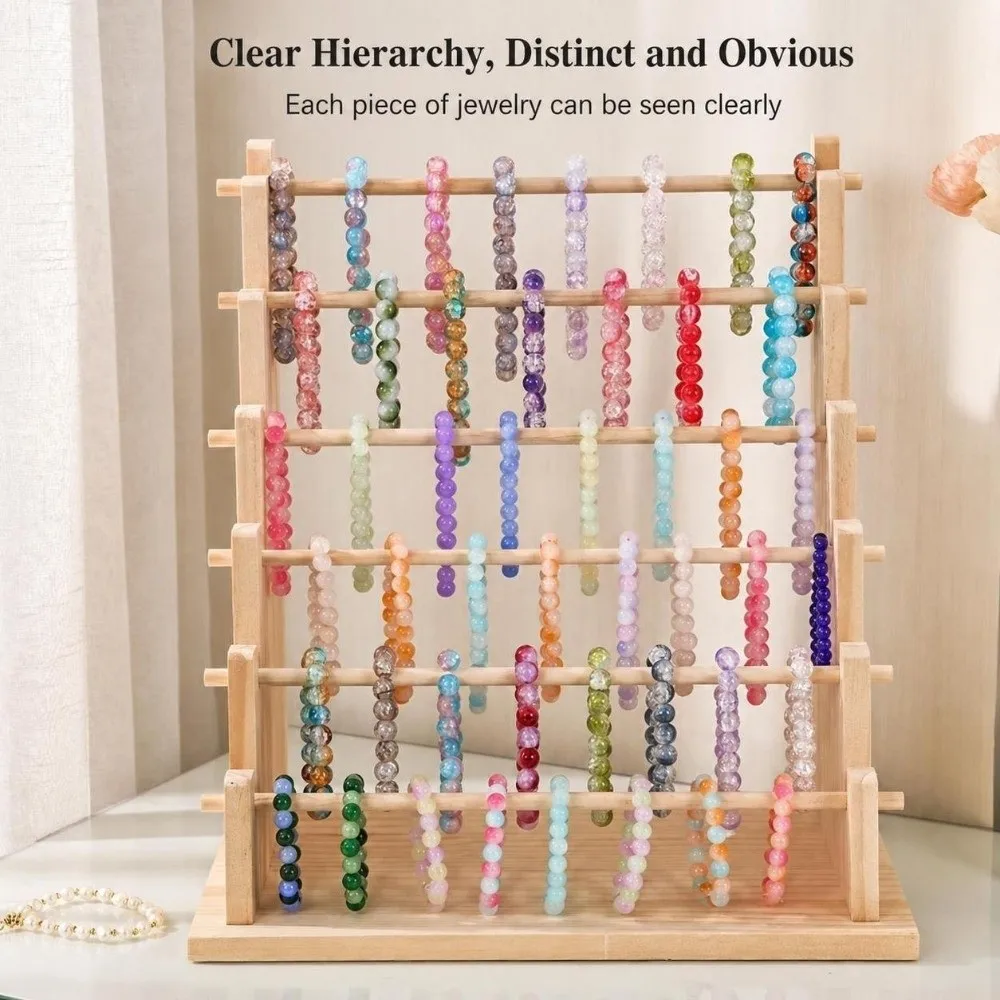 Wooden Jewelry Display Stand Multi Tier Detachable Bracelet Storage Rack Tabletop Jewelry Display Holder Shop Retail & Home Use
