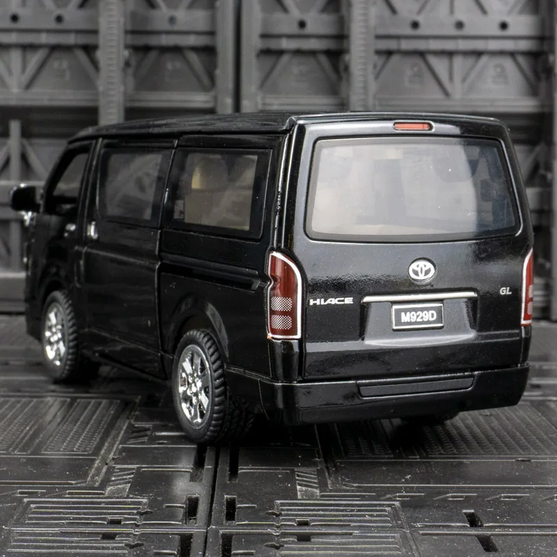 1:32 Toyota Business Car Alloy Car Model Portas e tampa do motor, porta-malas pode abrir tem funções simuladas de som e iluminação
