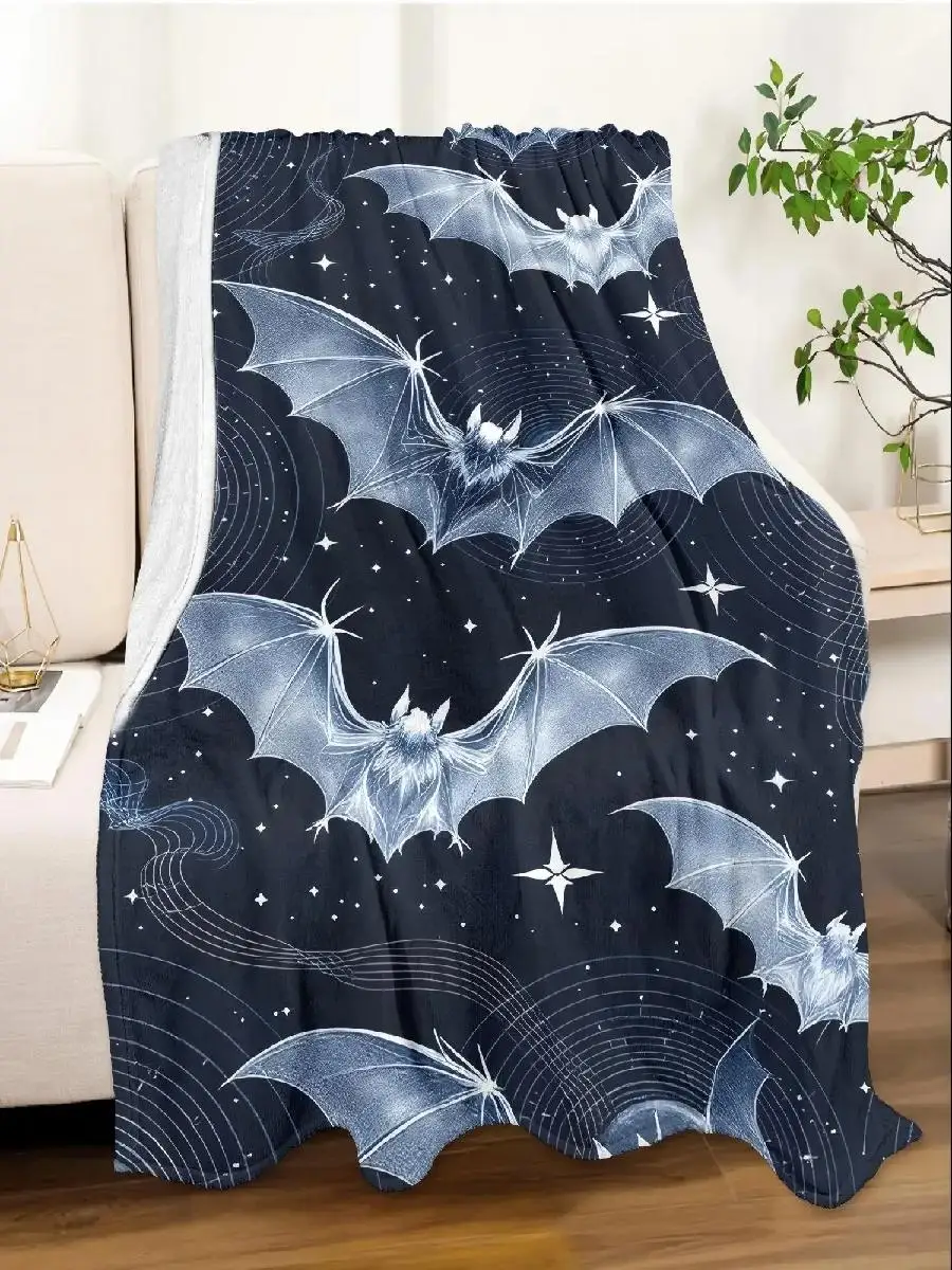 Halloween Gothic Bats  Ultrasonic Wave Print Throw Blanket  Spooky Design for Friends Couch Bed Car Home Camping AllSeason