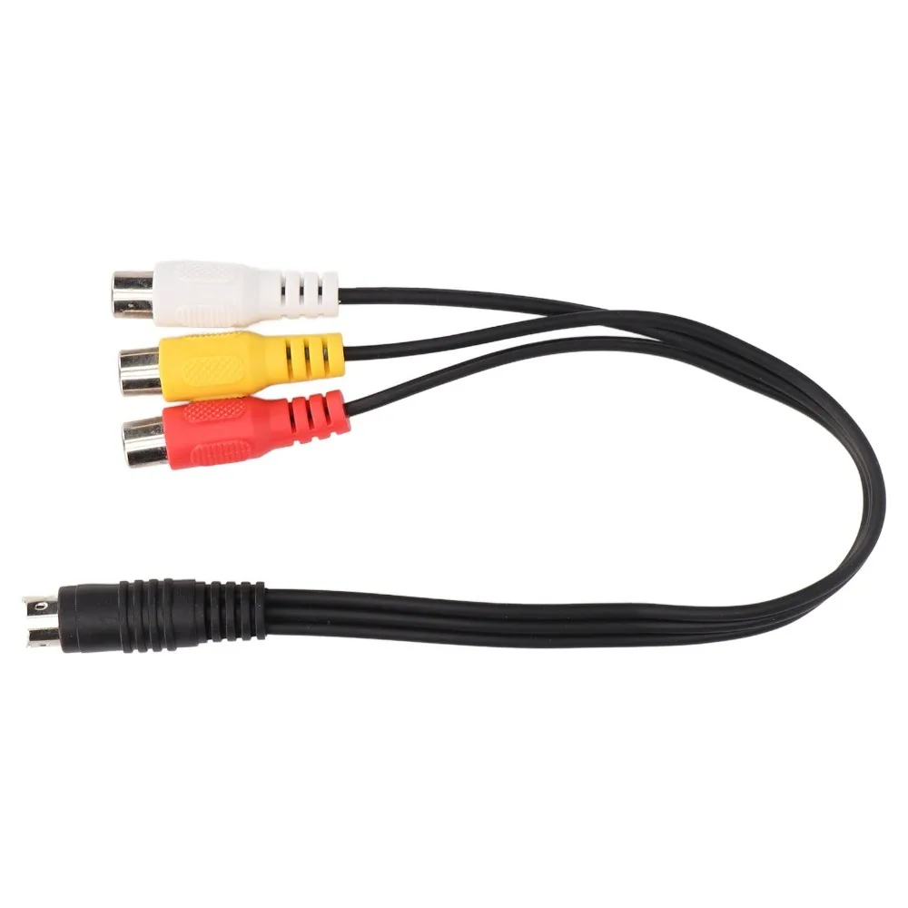 Double Shielding S Video Flexible Red Yellow White 4 Pin Male to 3RCA Female Cable Plug and Play 1.0ft Extension Cord VCR