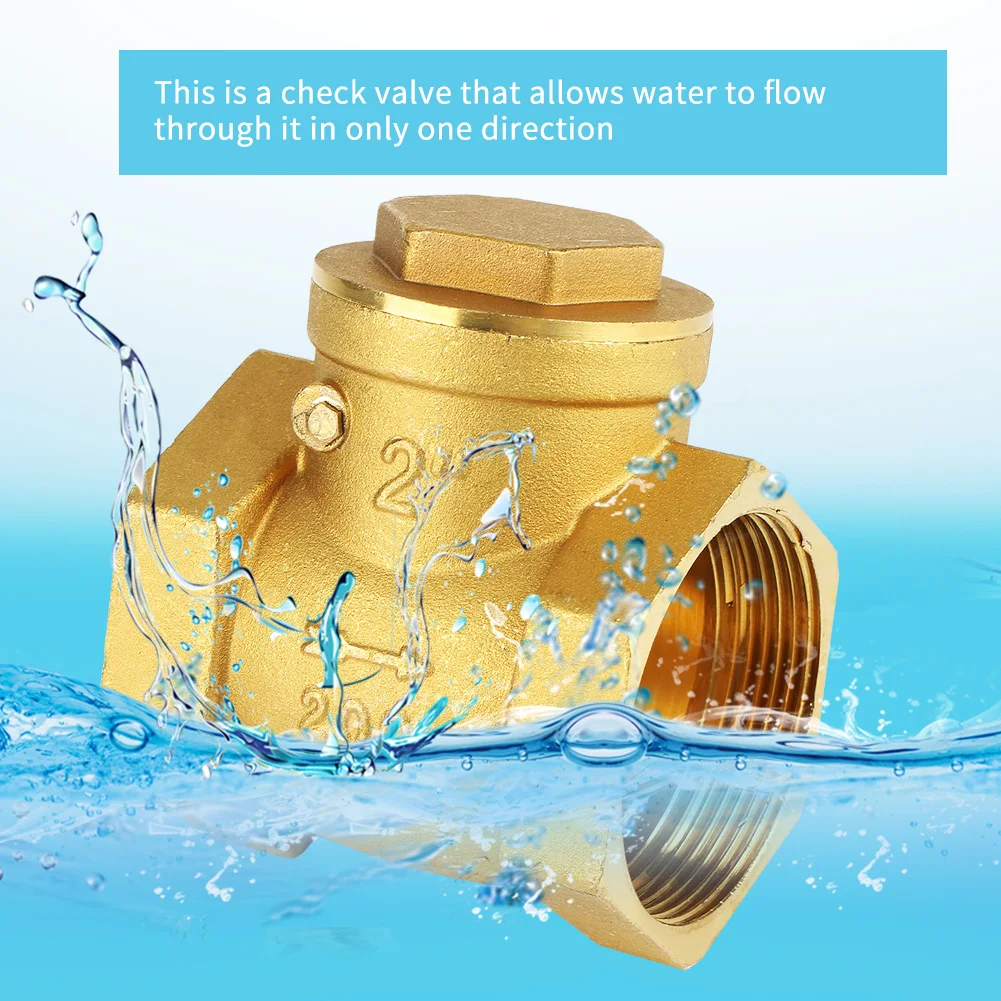 DN50 Female Thread Brass NOn return Swing Check Valve 232PSI Prevent Water Backflow Check,Valve§,NOn,Return,Valve§,Swing,Check,