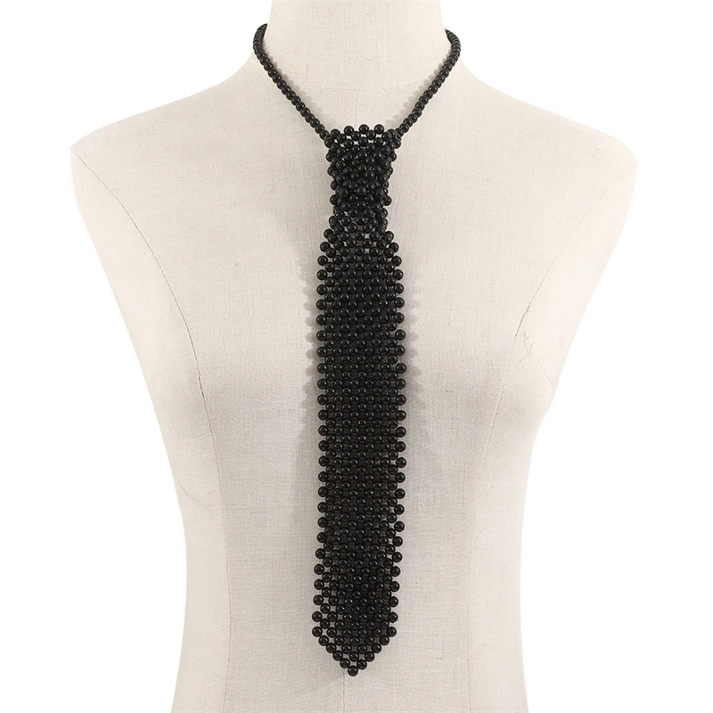 Handgefertigte DIY-Kleidung und Accessoires, Perlen-Halskette für Damen, Vintage-Stil, französischer Stil, Perlen-Krawatte, Hemd, Blazer, галстук – Detail 3