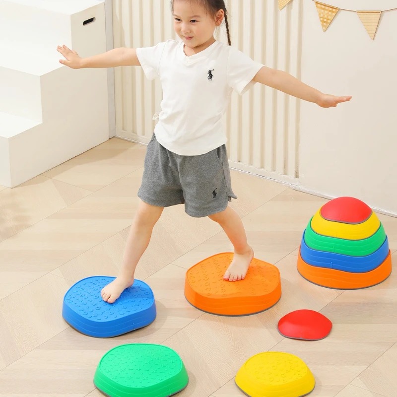 

Rainbow Sensory Stepping Stones for Balance Training Non-Slip Tactile Path Parent-Child Interactive Motor Skill Development Toy