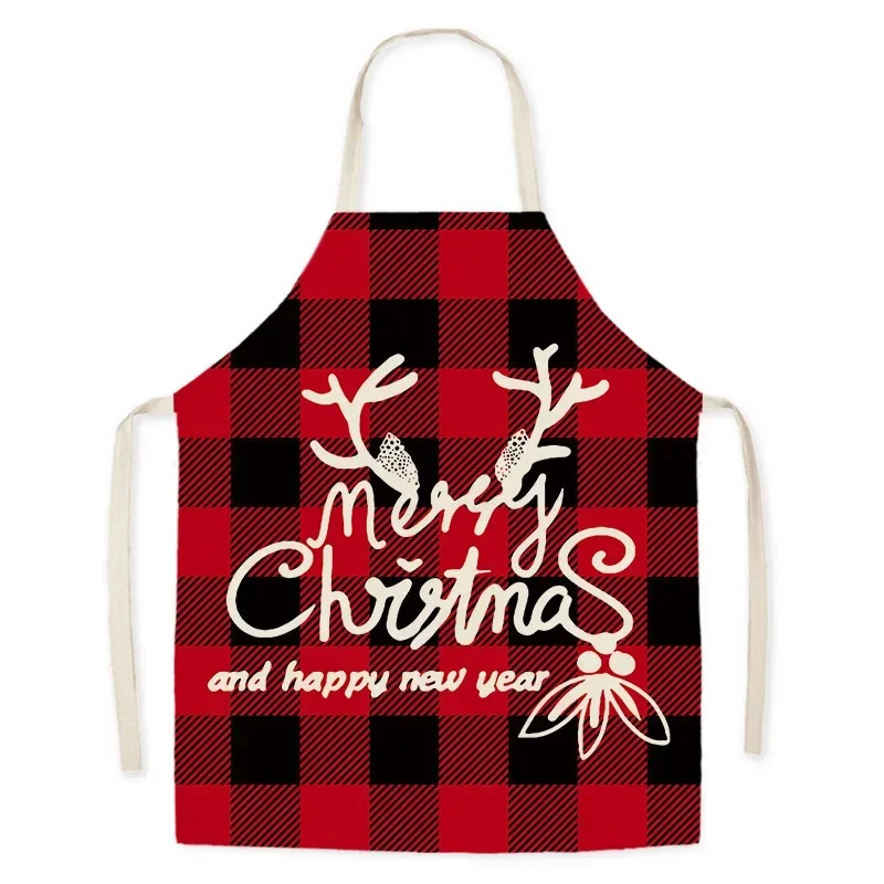 Christmas linen apron Christmas clothing supplies father and son suits men's aprons baking accessories ladies aprons