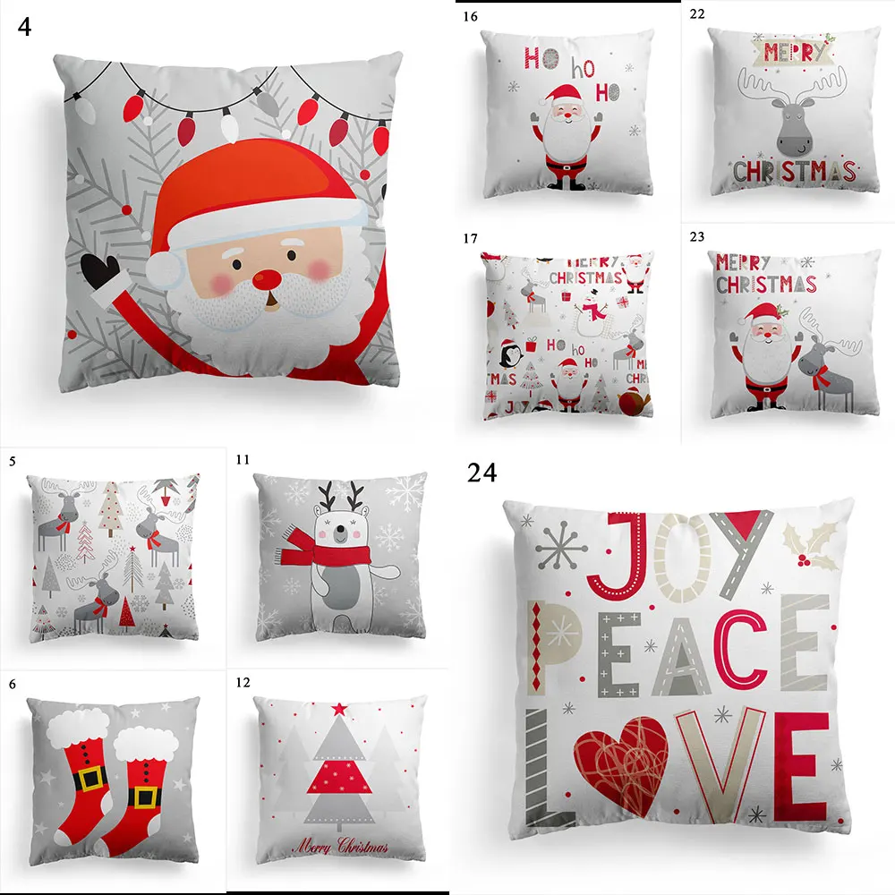 Merry Christmas Refreshing Pillowcase  Square Cushion Cover Santa Decor  Sofa Home