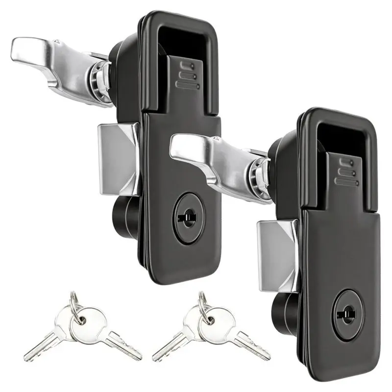 B08B-Zinc Alloy Push-To-Close Latches For Electrical Cabinet, Toolbox Flush Mount Compression Trigger 2-Pack
