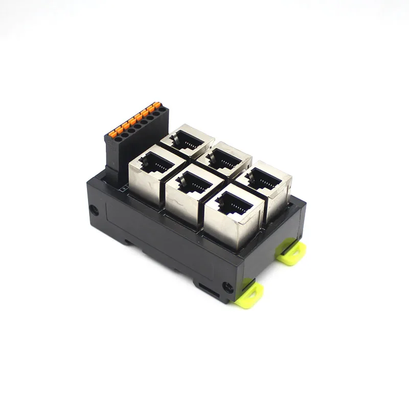 RJ45 Network Port Terminal Block Cable to 8pin 6 hole Hub Switch Serial Signal Converter RS232 RS485 RS422