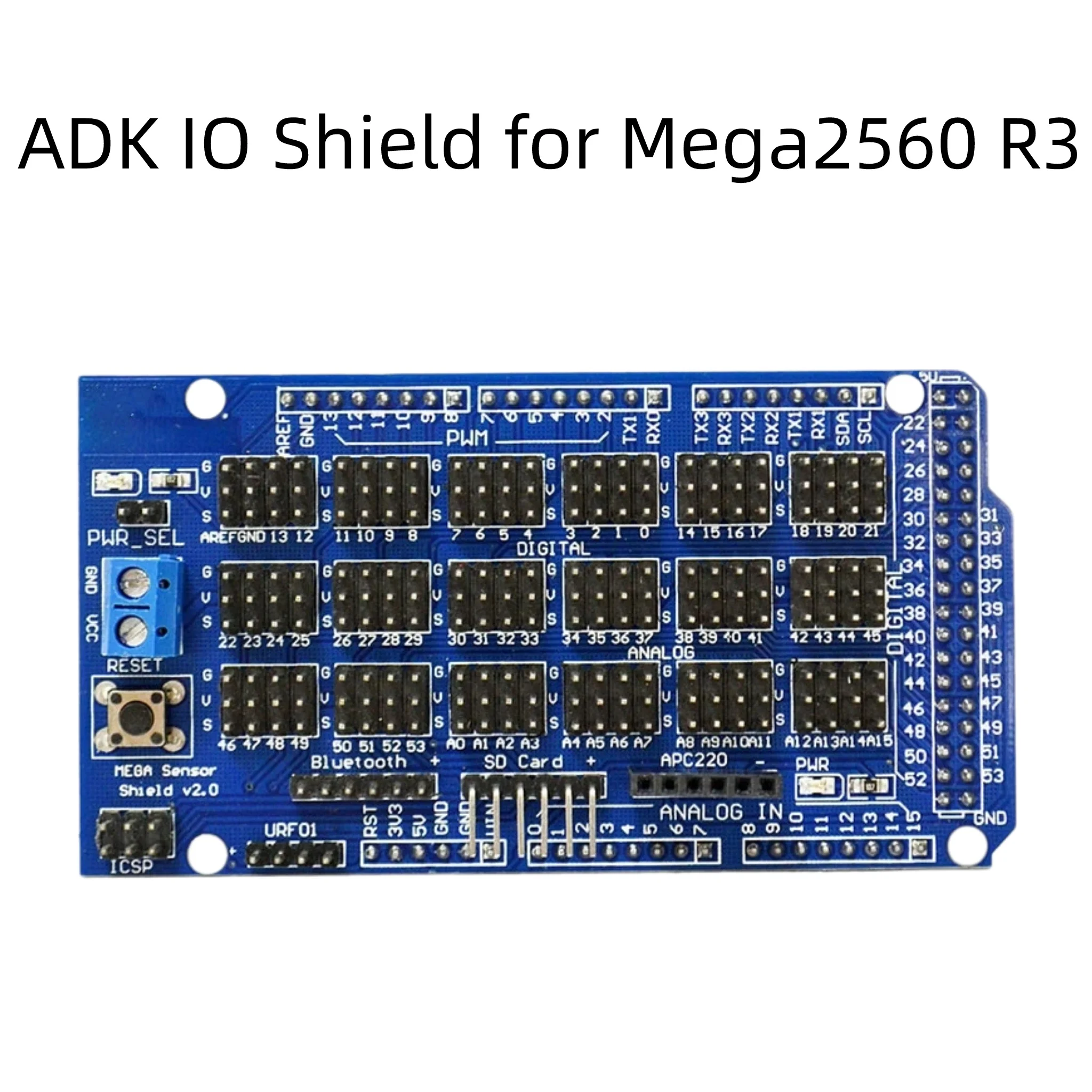 ADK IO Shield Sensor Expansion Board for Arduino Mega2560 R3, Digital & Analog IO Extension Module for Electronic DIY Project