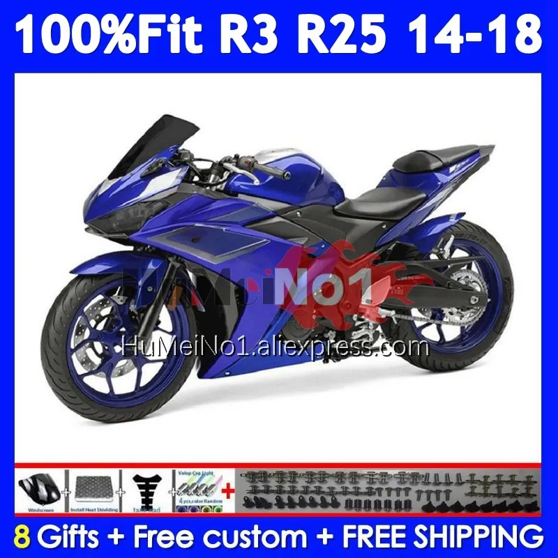 Body For YAMAHA YZF R3 R25 R 3 YZF-R3 YZFR25 373No.31 YZF-R25 YZFR3 Factory blue 2014 2015 2016 2017 2018 14 15 16 17 18 Fairing