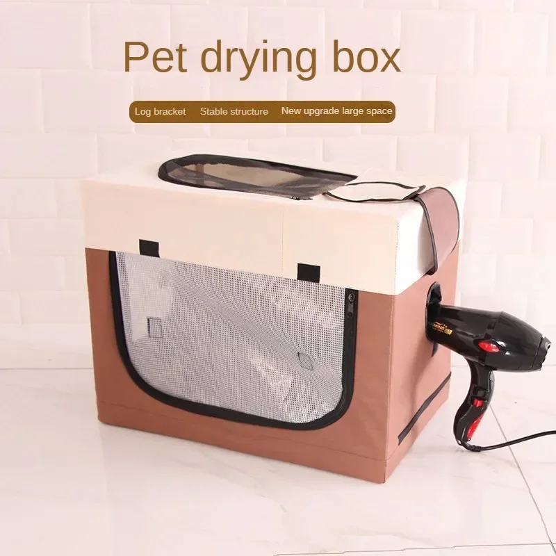 Foldable Pet Drying Box,Portable Pet Dryer Cage, Hands-Free Grooming, Hair Clearing Travel Bags for Cats