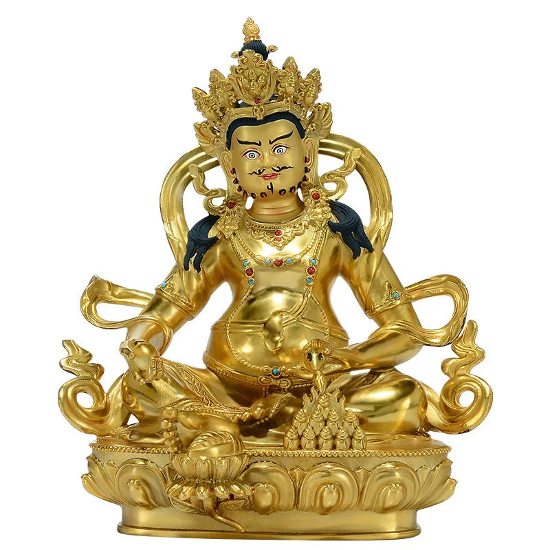 31CM large Asia Buddhism HOME temple good buddha statue bless bring luck Gilding  Jambhala Yellow fortune god