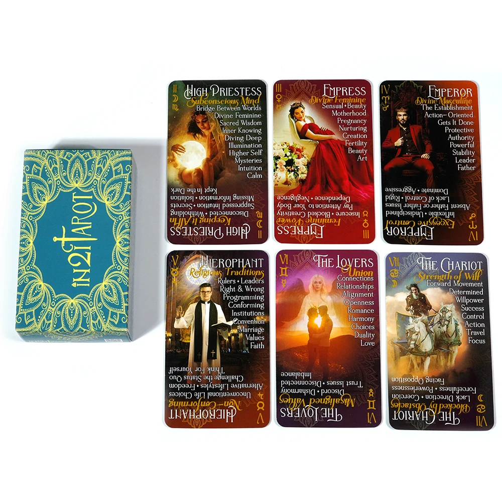 IN2IT-Tarot Cartões para Aprendizagem Iniciante, 78 Cartões Oracle, 78 Cartões, 10.3*6cm