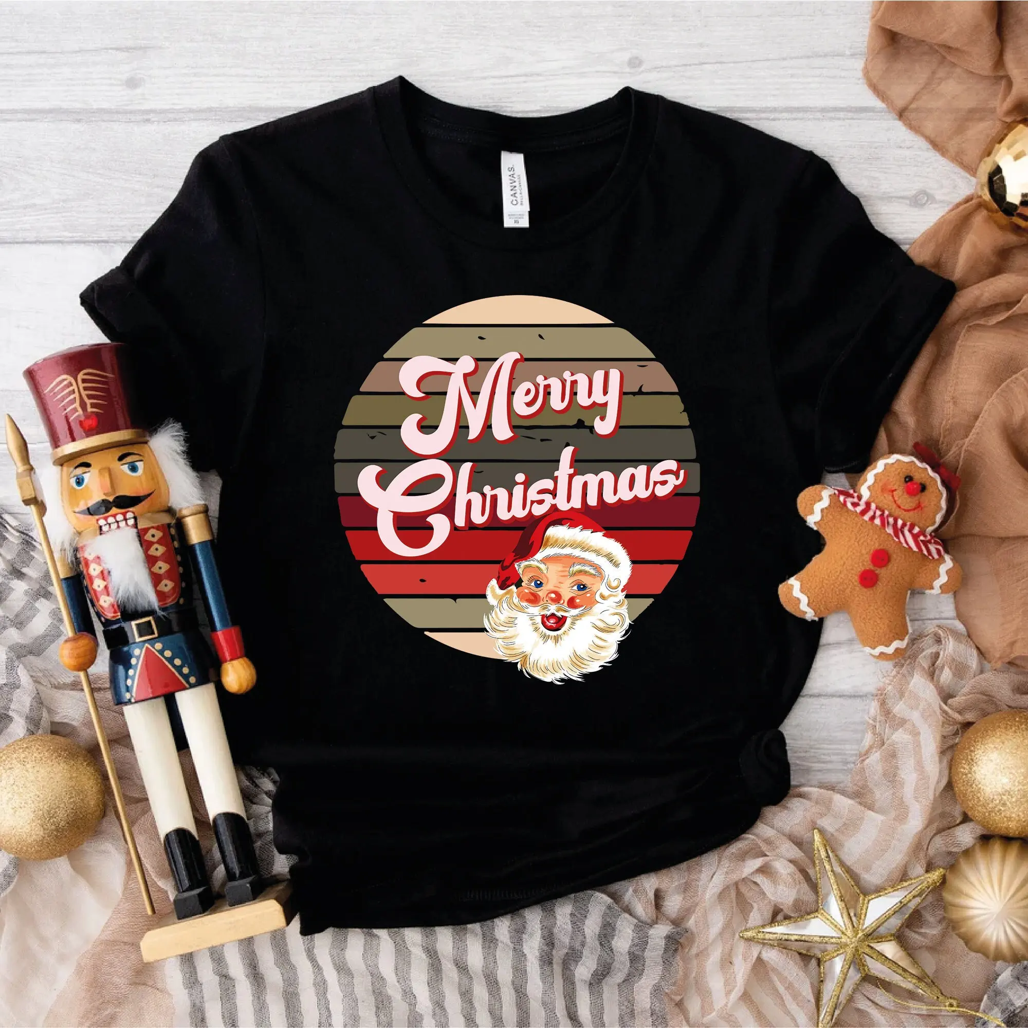 

Футболка Merry Christmas Santa в стиле ретро, винтажная для женщин S