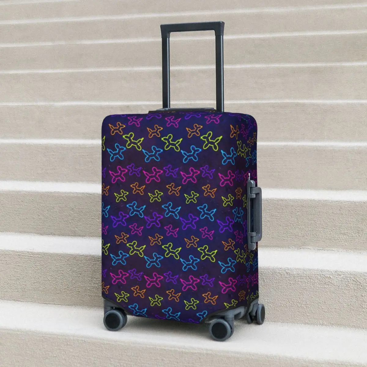 

Neon Balloon Dogs Suitcase Cover Space Animal Cartoon Holiday Business Strectch Luggage Supplies Protector