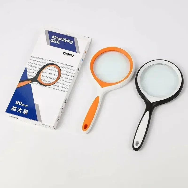2PCS 3X Magnifying Glass For Kids Seniors Handheld Reading Magnifier 80mm Loupe Lens For Reading Science Nature Exploration