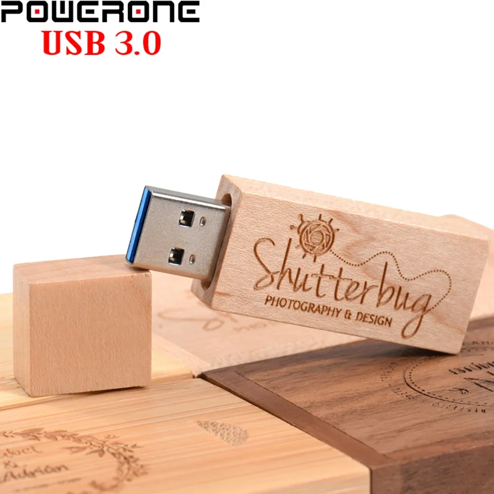 USB 3.0 High Speed Flash Drives 4GB Free Customer Logo Pendrive 8GB Wooden with Box Memory Stick 16GB Wedding Gifts U Disk 32GB