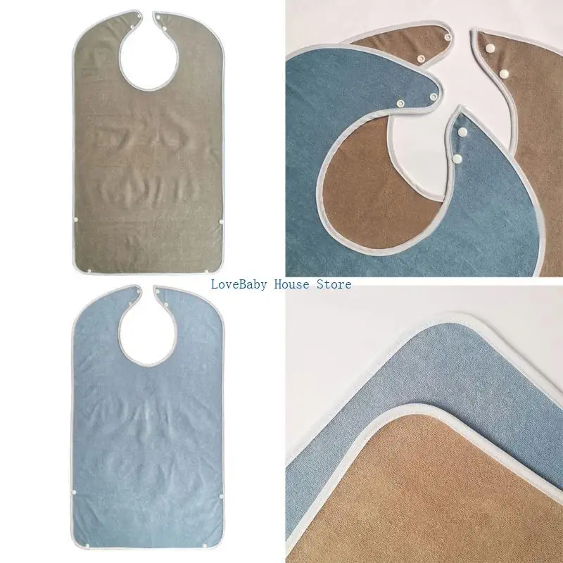 

BX0D 78x45cm Waterproof Adult Meal Eating Drinking Bib Elderly Aged Mealtime Aprons