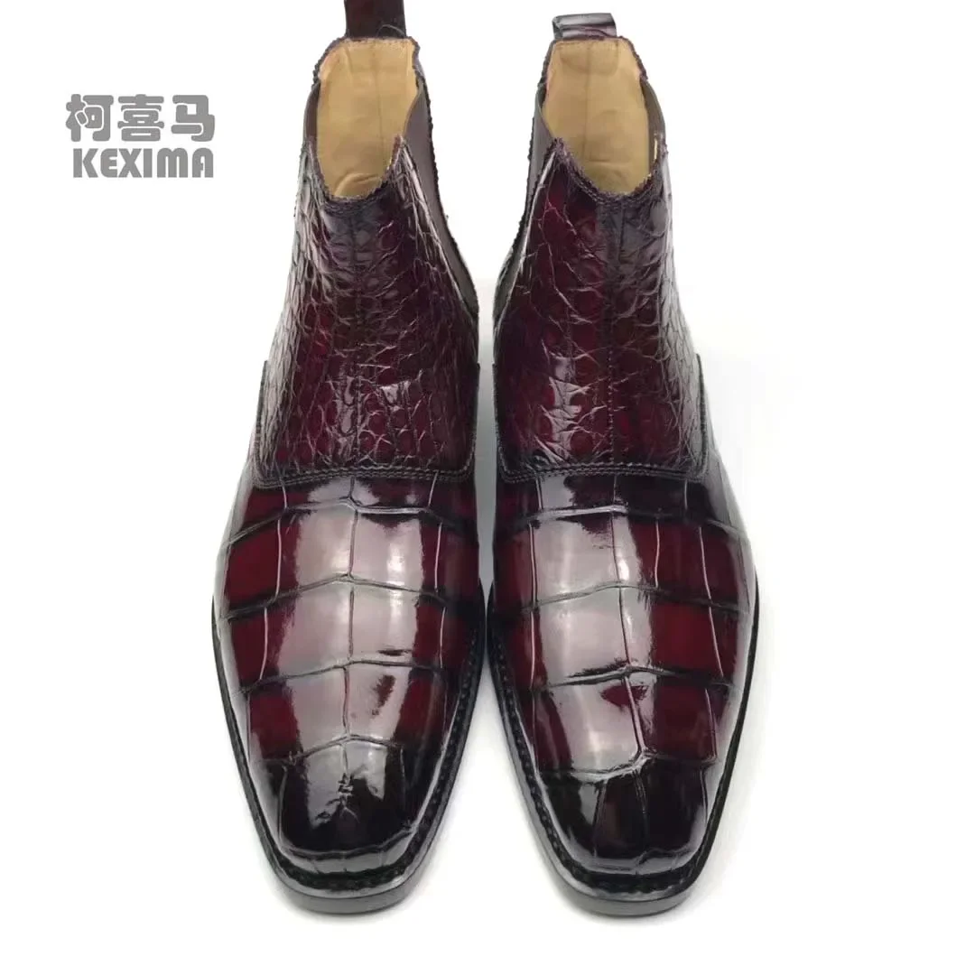 chue new arrival men crocodile leather boots male crocodile  wedding  leather sole male