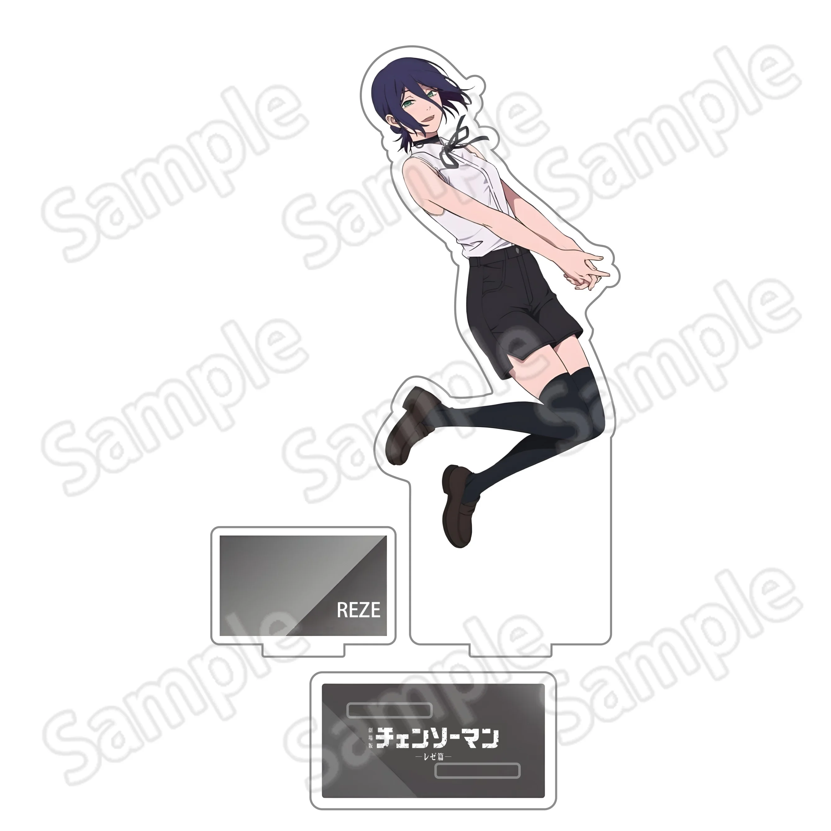 Chainsaw Man 15CM Doppelschlitz-Acrylständer Anime-Figur Desktop-Dekoration Otaku-Fans Sammlerstück Geschenkmodell Spielzeug