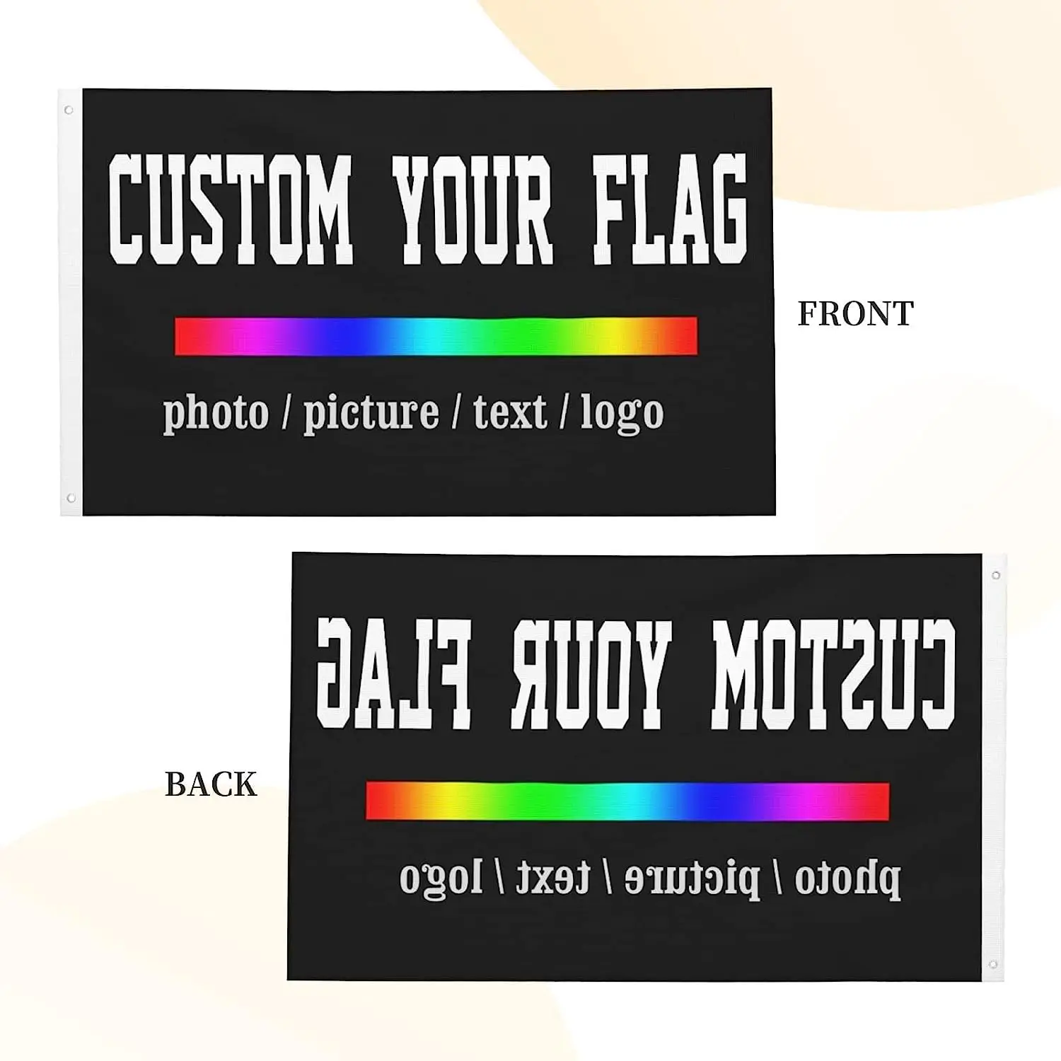 Custom Double Sided Flag 3x5 FT Personalized Outdoor Banners Design Print Your Own Photo/Logo/Text Customized Indoor Outdoor