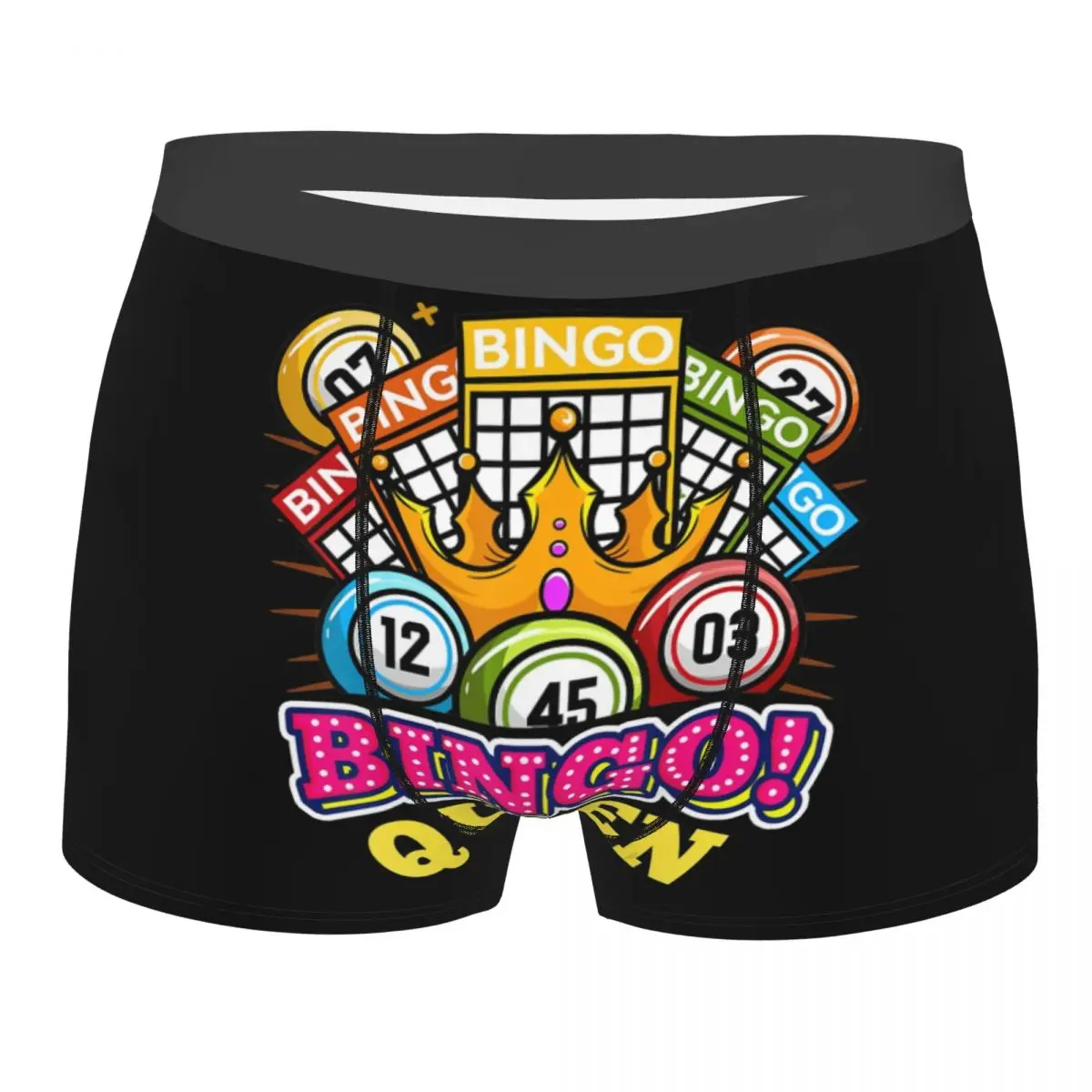 Custom Cool Bingo Queen Boxers Shorts Underpants Men's Stretch Best Play Bingo Briefs Underwear