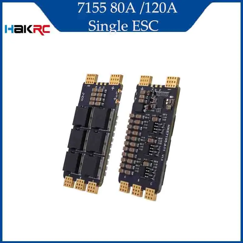 

HAKRC 7155 80A /120A Single ESC With 8-layer 4oZ PCB Industrial-Grade LDO 85V High Current Resistant MOS 6-12S for FPV Drone RC