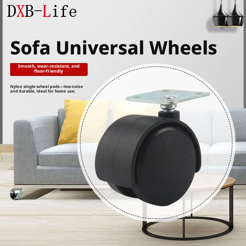 5 Pcs/Lot Flat/Screw/Circlip/Insert  M10/M11  2 Inch Swivel Chair Wheel Office Small Brake Universal  Wear-resistant