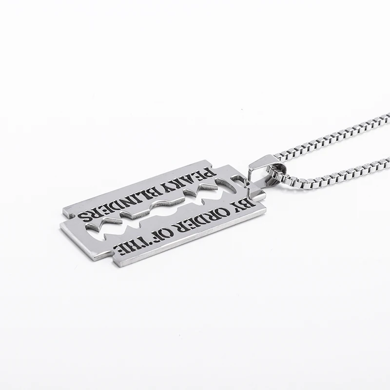 Gangster Password Razor Men Stainless Steel Razor Blade Pendant Necklace Hot Blood Design Fashion Trend Party Wear Jewelry Gift