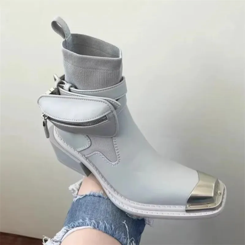 

Man Genuine Leather Ankle Boots Fashion Men Thick Bottom Black Designer Boot