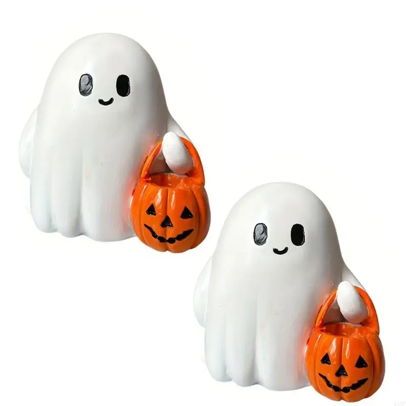 

Resins Pumpkins Ghostly Statues Miniature Landscape Halloween Ghostly Figurines Q5WC