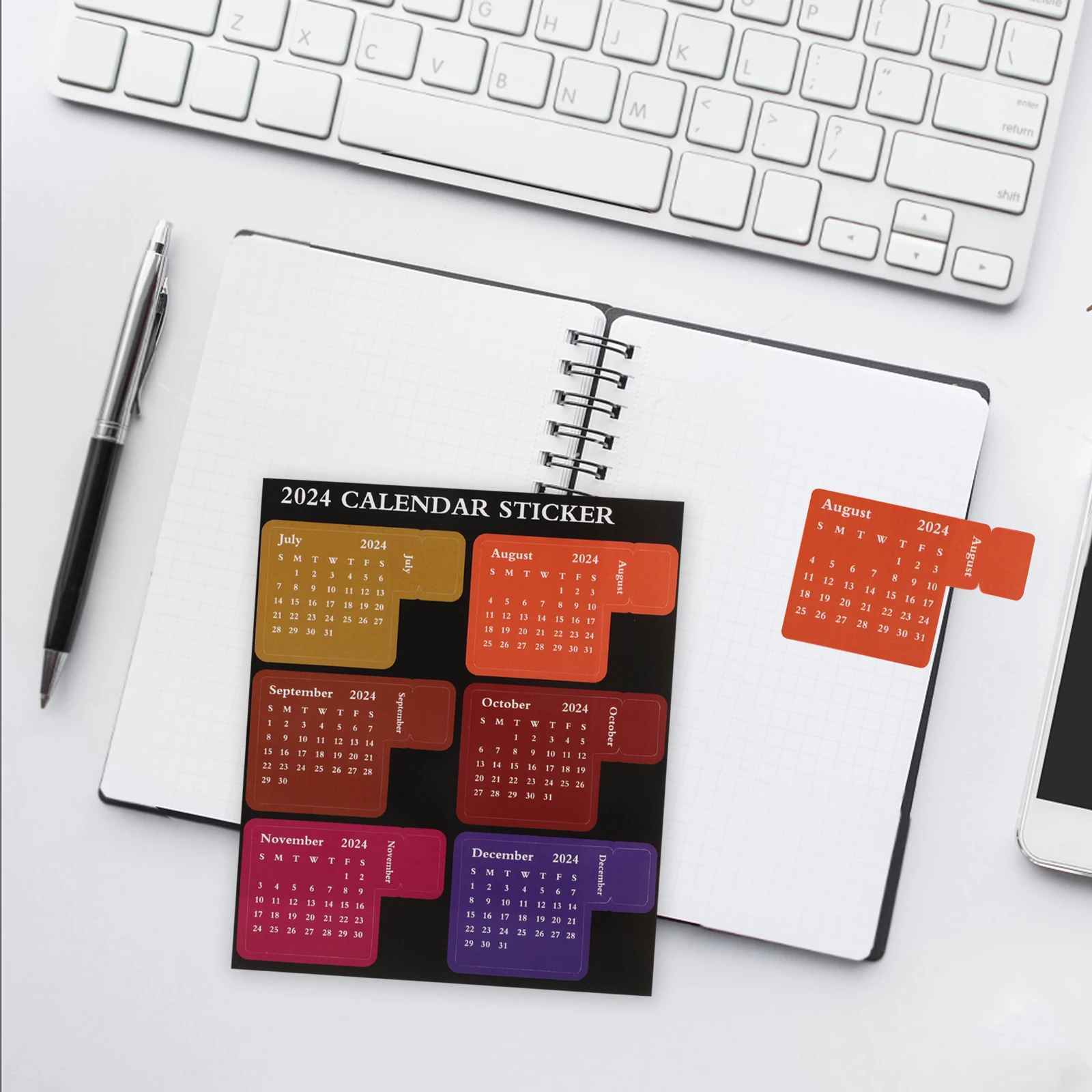2 Sets Monthly Calendar Sticker Index Tabs For Notepad Planner Labels Book Markers Adhesive Paper Stickers Office Home School