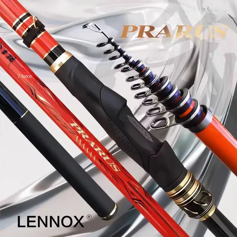 LENNOX PRARUS Rock Fishing Rod 430 530 1.0#1.5#2# Carbon UltraLight Telescopic Rock Fishing Pole for Coast Sea