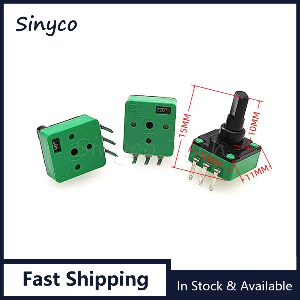 1PCS R0909N B5K Single Rotary Rocker Potentiometer 60 90 220 Degree B502K Sensor For Model Aircraft Remote Control H Handle 10mm