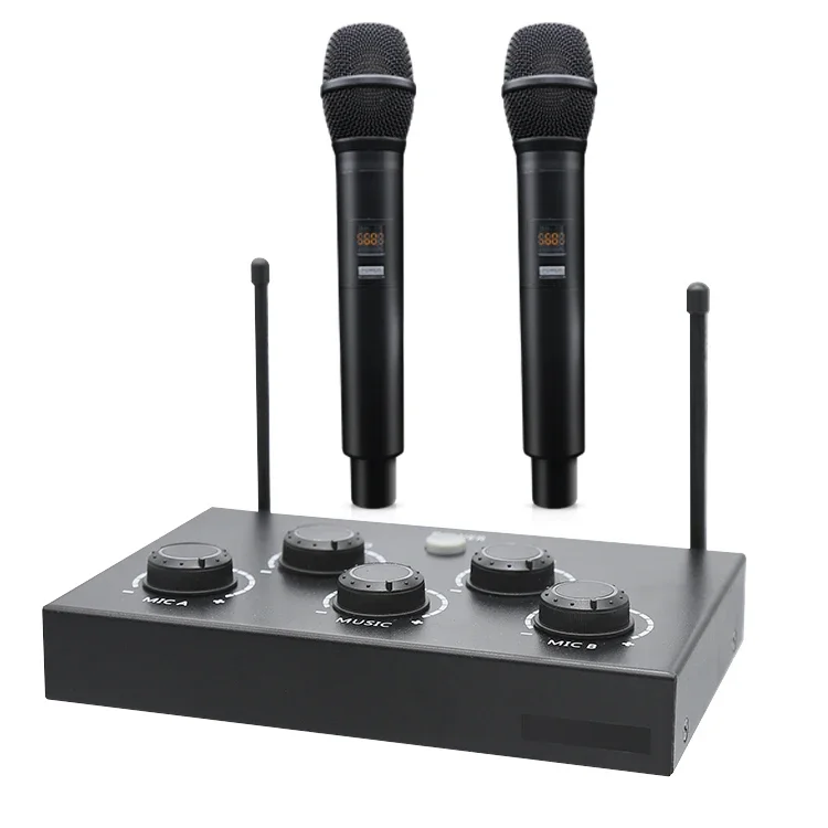 Karaoke Mixer With Reverb Tone Function Wireless Microphone Party Festival Gift Supplies Music Home Theater System Karaoke Mixer