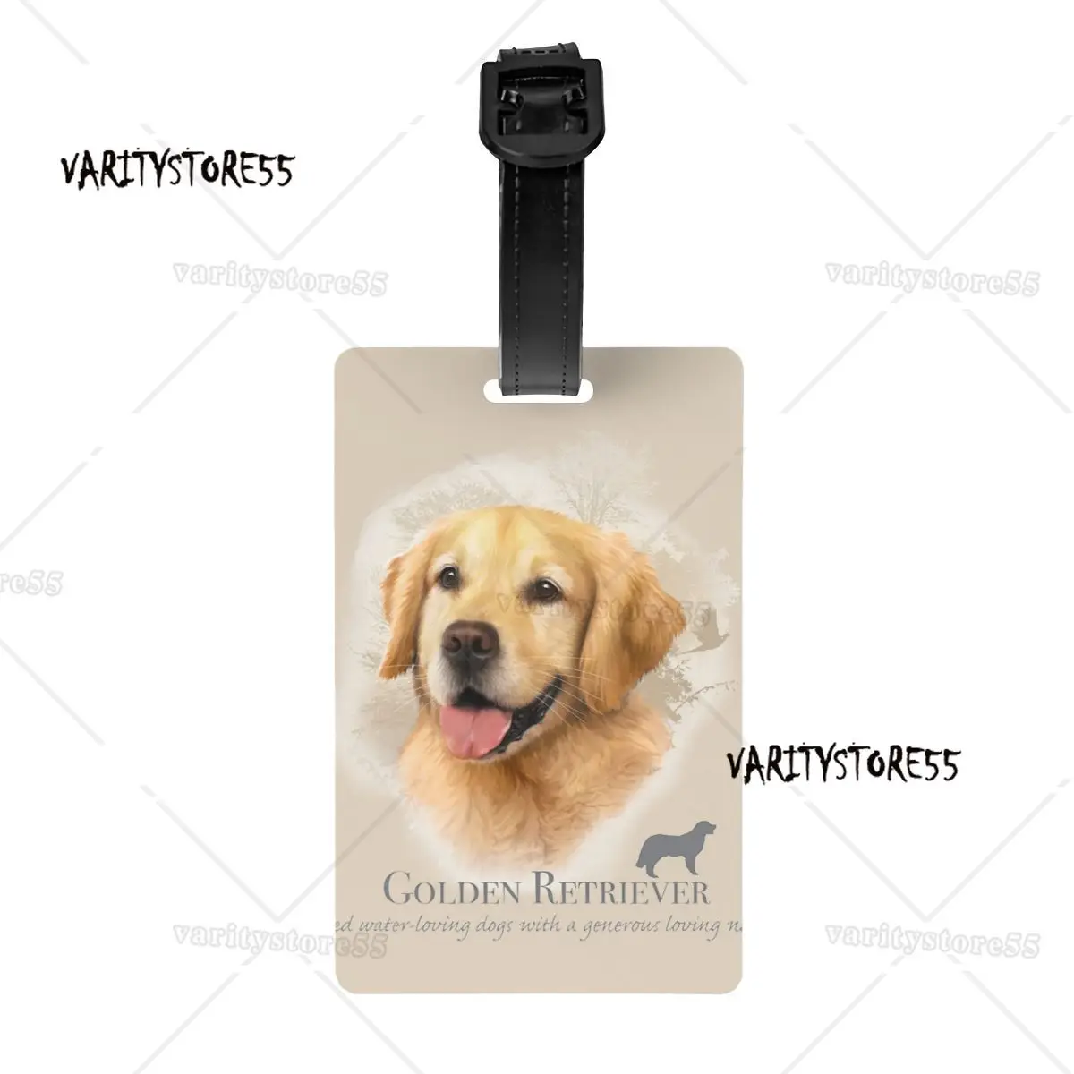 Custom Golden Retriever Luggage Tags for Suitcases Pet Animal Privacy Cover ID Label