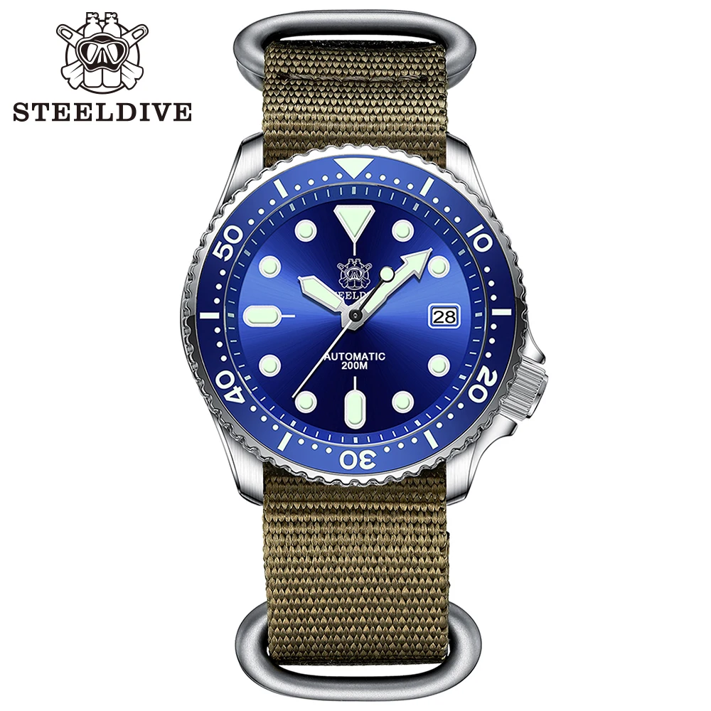 STEELDIVE SD1973 Heren duikhorloge NH35 Automatisch mechanisch herenhorloge Lichtgevende keramische bezel Duikhorloge herenhorloges Saffier