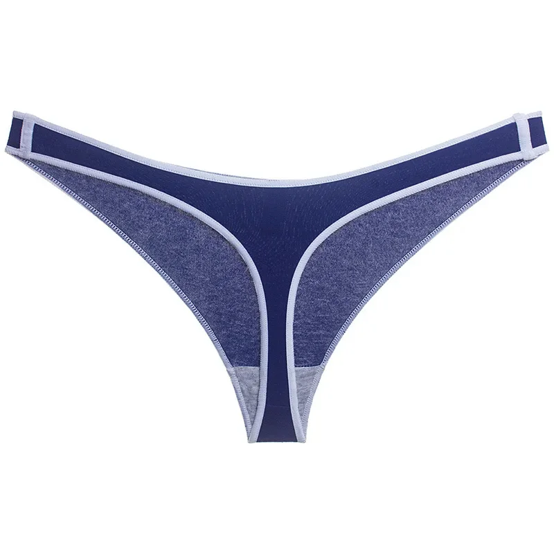 Damenunterwäsche, Baumwoll-Sportstil, kontrastfarbener Rand, niedrige Taille, nahtloser Damen-Slip, Tanga S9780