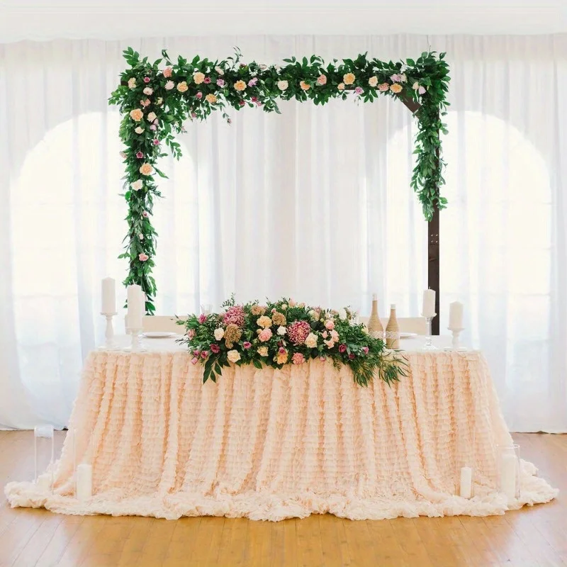 7.2ft Wooden wedding arch background with wooden poles for ceremonial birthday parties